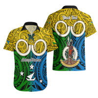 Personalised Vanuatu Malampa Province Hawaiian Shirt Pig Tusk Mix Maori Pattern and Namele Leaf LT03 - Polynesian Pride