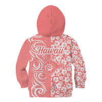 Hawaii Kauai Island Kid Hoodie Hibiscus Pattern Seamless Tribal Simple Pink Pastel LT03 - Polynesian Pride
