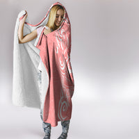 Custom Hawaii Kauai Island Hooded Blanket Hibiscus Pattern Seamless Tribal Simple Pink Pastel LT03 - Polynesian Pride