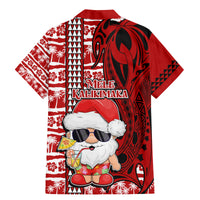 Mele Kalikimaka Hawaii Christmas Family Matching Mermaid Dress and Hawaiian Shirt Santa Claus Kakau Tribal Mix Polynesia Tattoo LT03 - Polynesian Pride