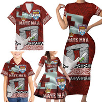 Mate Ma'a Tonga Family Matching Short Sleeve Bodycon Dress and Hawaiian Shirt Haamonga a Maui and White Dove - Tongan Kupesi Ngatu LT03 - Polynesian Pride