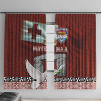 Mate Ma'a Tonga Window Curtain Haʻamonga ʻa Maui and White Dove - Tongan Kupesi Ngatu