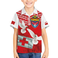 Mate Ma'a Tonga Kid Hawaiian Shirt Douple White Dove and Kupesi Ngatu Art Tattoo