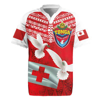 Mate Ma'a Tonga Rugby Jersey Douple White Dove and Kupesi Ngatu Art Tattoo