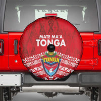 Mate Ma'a Tonga Spare Tire Cover Douple White Dove and Kupesi Ngatu Art Tattoo