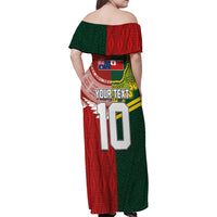 Custom Mate Ma'a Tonga and Australia Kangaroo Family Matching Off Shoulder Maxi Dress and Hawaiian Shirt Nation Seal with Mascot Aboriginal and Tongan Kupesi Ngatu Art