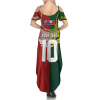 Custom Mate Ma'a Tonga and Australia Kangaroo Summer Maxi Dress Nation Seal with Mascot Aboriginal and Tongan Kupesi Ngatu Art