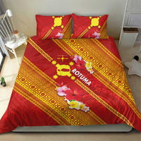 Rotuma Island Bedding Set Fijian Tapa with Polynesian Art and Hibiscus