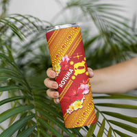 Rotuma Island Skinny Tumbler Fijian Tapa with Polynesian Art and Hibiscus LT03 - Polynesian Pride