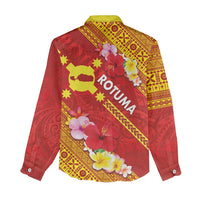 Rotuma Island Women Casual Shirt Fijian Tapa with Polynesian Art and Hibiscus LT03 - Polynesian Pride