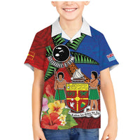 Personalised Fiji and Rotuma Together Family Matching Mermaid Dress and Hawaiian Shirt Fjian Masi and Pacific Pattern Mix Culture