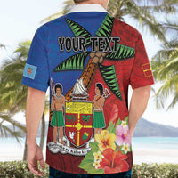 Personalised Fiji and Rotuma Together Hawaiian Shirt Fjian Masi and Pacific Pattern Mix Culture