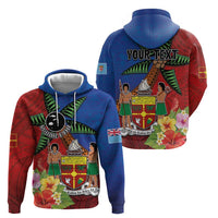 Personalised Fiji and Rotuma Together Hoodie Fjian Masi and Pacific Pattern Mix Culture