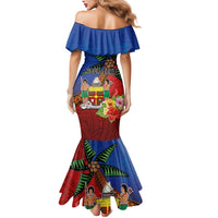 Personalised Fiji and Rotuma Together Mermaid Dress Fjian Masi and Pacific Pattern Mix Culture LT03 - Polynesian Pride