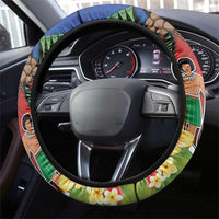 Fiji and Rotuma Together Steering Wheel Cover Fjian Masi and Pacific Pattern Mix Culture