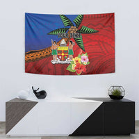 Personalised Fiji and Rotuma Together Tapestry Fjian Masi and Pacific Pattern Mix Culture