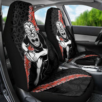 New Zealand Maori Warrior Rugby Car Seat Cover Maori and Silver Fern Half Style