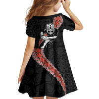 New Zealand Maori Warrior Rugby Kid Short Sleeve Dress Maori and Silver Fern Half Style LT03 - Polynesian Pride