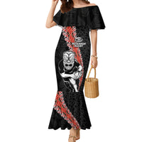 New Zealand Maori Warrior Rugby Mermaid Dress Maori and Silver Fern Half Style LT03 Women Black - Polynesian Pride