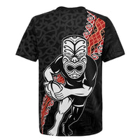 New Zealand Maori Warrior Rugby Rugby Jersey Maori and Silver Fern Half Style