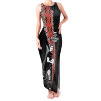 New Zealand Maori Rugby Player Family Matching Tank Maxi Dress and Hawaiian Shirt Maori and Silver Fern Half Style