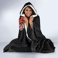New Zealand Maori Rugby Player Hooded Blanket Maori and Silver Fern Half Style