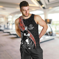 New Zealand Maori Rugby Player Men Tank Top Maori and Silver Fern Half Style