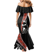 New Zealand Maori Rugby Player Mermaid Dress Maori and Silver Fern Half Style LT03 - Polynesian Pride