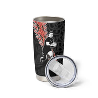 New Zealand Maori Rugby Player Tumbler Cup Maori and Silver Fern Half Style