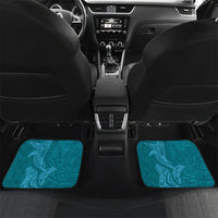 Hawaiian Monk Seal and Whale Car Mats Kakau Tribal Pattern Teal Color