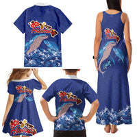 Hawaiian Sea Animals Family Matching Tank Maxi Dress and Hawaiian Shirt Whales Shark and Turtle Guardians with Tribal Pattern LT03 - Polynesian Pride