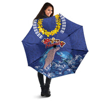 Hawaiian Sea Animals Umbrella Whales Shark and Turtle Guardians with Tribal Pattern