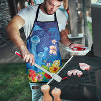 Fiji Jellyfish Apron Tapa Patterns and Hibiscus Sea Vibe