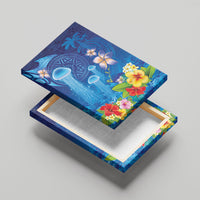 Fiji Jellyfish Canvas Wall Art Tapa Patterns and Hibiscus Sea Vibe