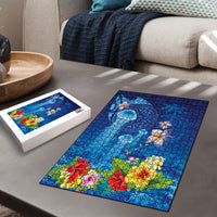 Fiji Jellyfish Puzzle Tapa Patterns and Hibiscus Sea Vibe