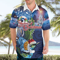 New Zealand Merry Christmas Hawaiian Shirt Maori Tribal Pattern with Xmas Tui Bird LT03 - Polynesian Pride