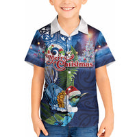 New Zealand Merry Christmas Hawaiian Shirt Maori Tribal Pattern with Xmas Tui Bird LT03 - Polynesian Pride