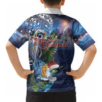 New Zealand Merry Christmas Hawaiian Shirt Maori Tribal Pattern with Xmas Tui Bird LT03 - Polynesian Pride