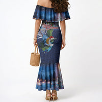 New Zealand Merry Christmas Mermaid Dress Maori Tribal Pattern with Xmas Tui Bird LT03 - Polynesian Pride