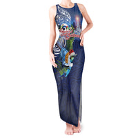 New Zealand Merry Christmas Tank Maxi Dress Maori Tribal Pattern with Xmas Tui Bird LT03 Women Multicolor - Polynesian Pride