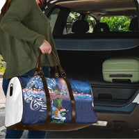 New Zealand Merry Christmas Travel Bag Maori Tribal Pattern with Xmas Tui Bird