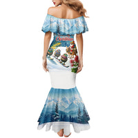 New Zealand and Australia Merry Christmas Mermaid Dress Kiwi Birds Skiing and Koala Santa Riding Kangaroo LT03 - Polynesian Pride
