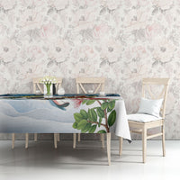 New Zealand and Australia Merry Christmas Tablecloth Kiwi Birds Skiing and Koala Santa Riding Kangaroo