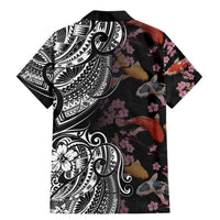 Hawaiian and Japanese Together Family Matching Mermaid Dress and Hawaiian Shirt Polynesian Triball Tattoo Koi Carps and Sakura