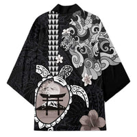 Hawaiian and Japanese Together Kimono Japanese Culture and Turtle Kakau Tattoo Black Color LT03 - Polynesian Pride