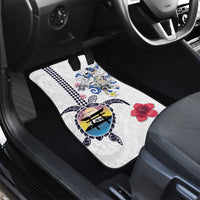 Hawaiian and Japanese Together Car Mats Japanese Culture and Turtle Kakau Tattoo White Color