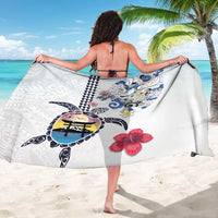 Hawaiian and Japanese Together Sarong Japanese Culture and Turtle Kakau Tattoo White Color