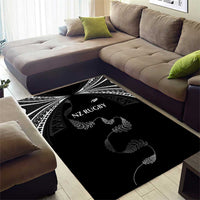 New Zealand Rugby Area Rug Aotearoa Armour Blacks Silver Ferns - Polynesian Pride