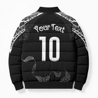 New Zealand Rugby Custom Bomber Puffer Jacket Aotearoa Armour Blacks Silver Ferns - Polynesian Pride