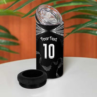 New Zealand Rugby Custom 4 in 1 Can Cooler Tumbler Aotearoa Armour Blacks Silver Ferns - Polynesian Pride